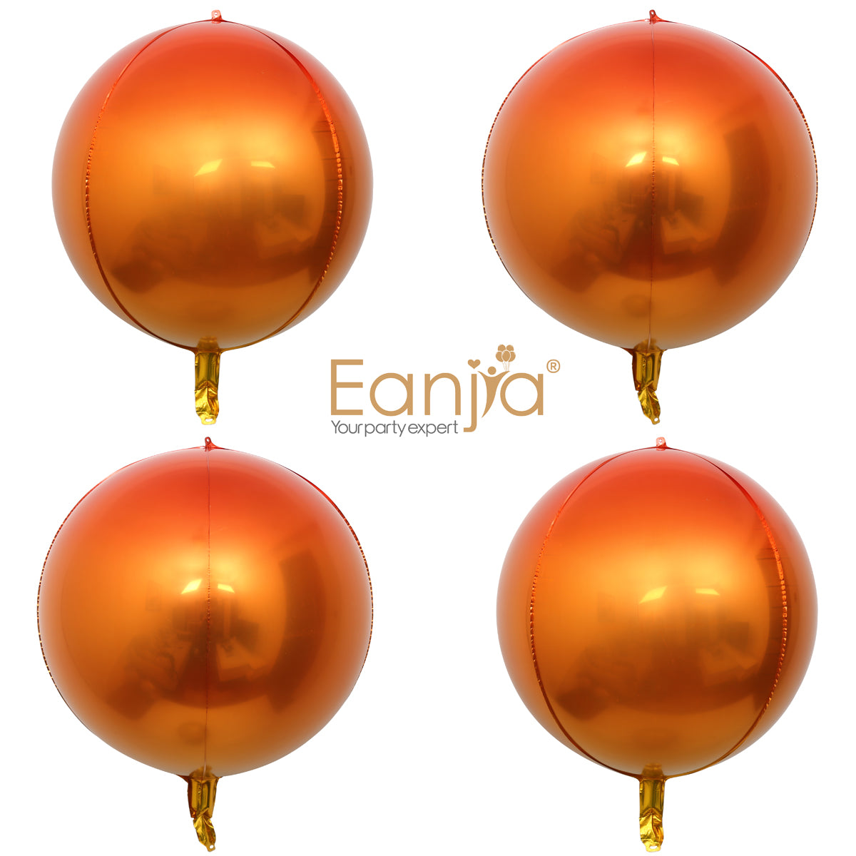 Eanjia 4D Ombre Foil Balloons Gold & Copper Gradient