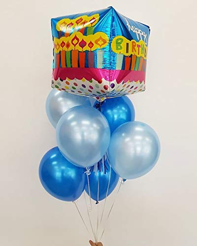 Eanjia Happy Birthday Cube Balloons 15inch 4D Cube Aluminium Foil Mylar Balloons for Birthday Party Decoration (Cube-Happy Birthday B)