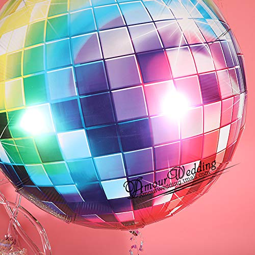 Eanjia 4D Orbz Foil Balloons 70s Retro Color Disco 16inch