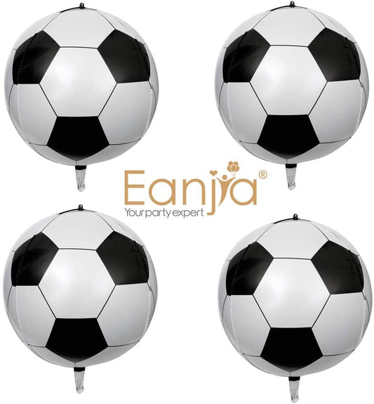 4D Aluminum Film Soccer Balloons 4Count 16"