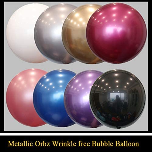 4pcs 18” Metallic Balloons Luster Bobo Balloons Wrinkle Free Round Non-Laxtex Bubble Balloon Spark Chrome Balloon for Birthday Chritmas Wedding Party Decoration18“…