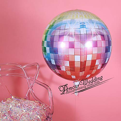 Eanjia 4D Orbz Foil Balloons 70s Retro Color Disco 16inch