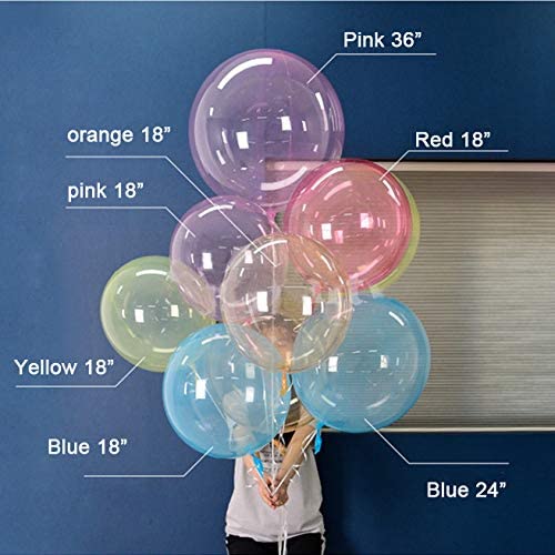 Crystal Clear Bubble Balloon 18" 24" 36" Transparent Pastel Sphere Round Balloon New Marcon Clear Balloon for Birthday Wedding Event Party Decoration by Eanjia