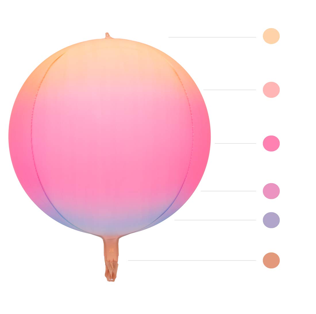 Eanjia 4D Ombre Foil Balloons Peach Blush Pink Gradient