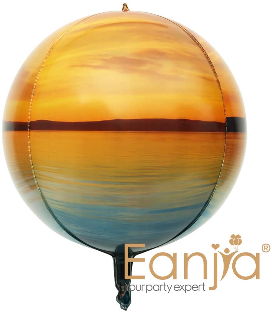 Set of 2 Planet Earth Globe Jumbo 16" Bubble Party Balloons (Sunrise)