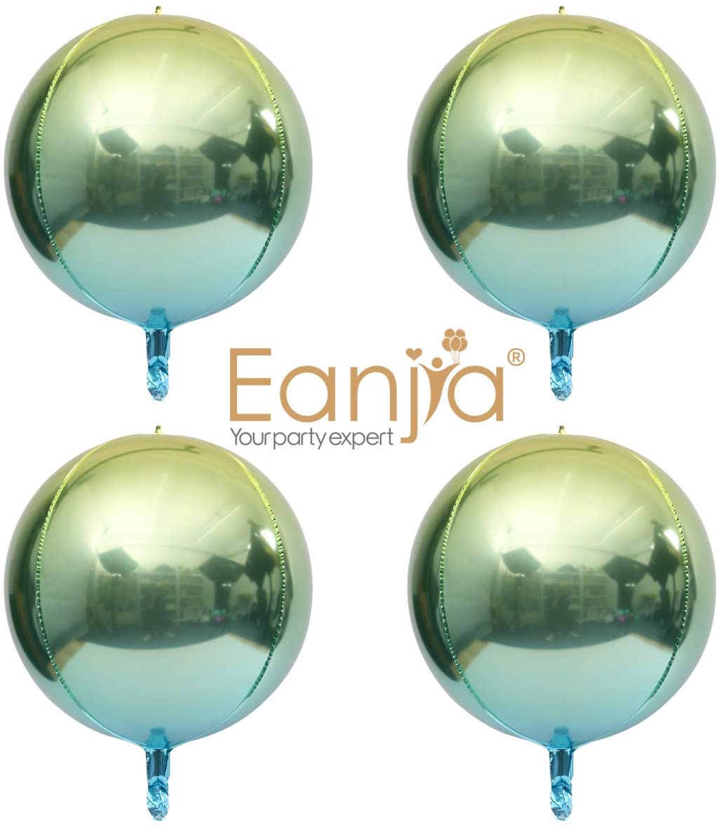 Eanjia 4D Ombre Foil Balloons Green & Blue Gradient