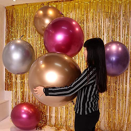 4pcs 18” Metallic Balloons Luster Bobo Balloons Wrinkle Free Round Non-Laxtex Bubble Balloon Spark Chrome Balloon for Birthday Chritmas Wedding Party Decoration18“…