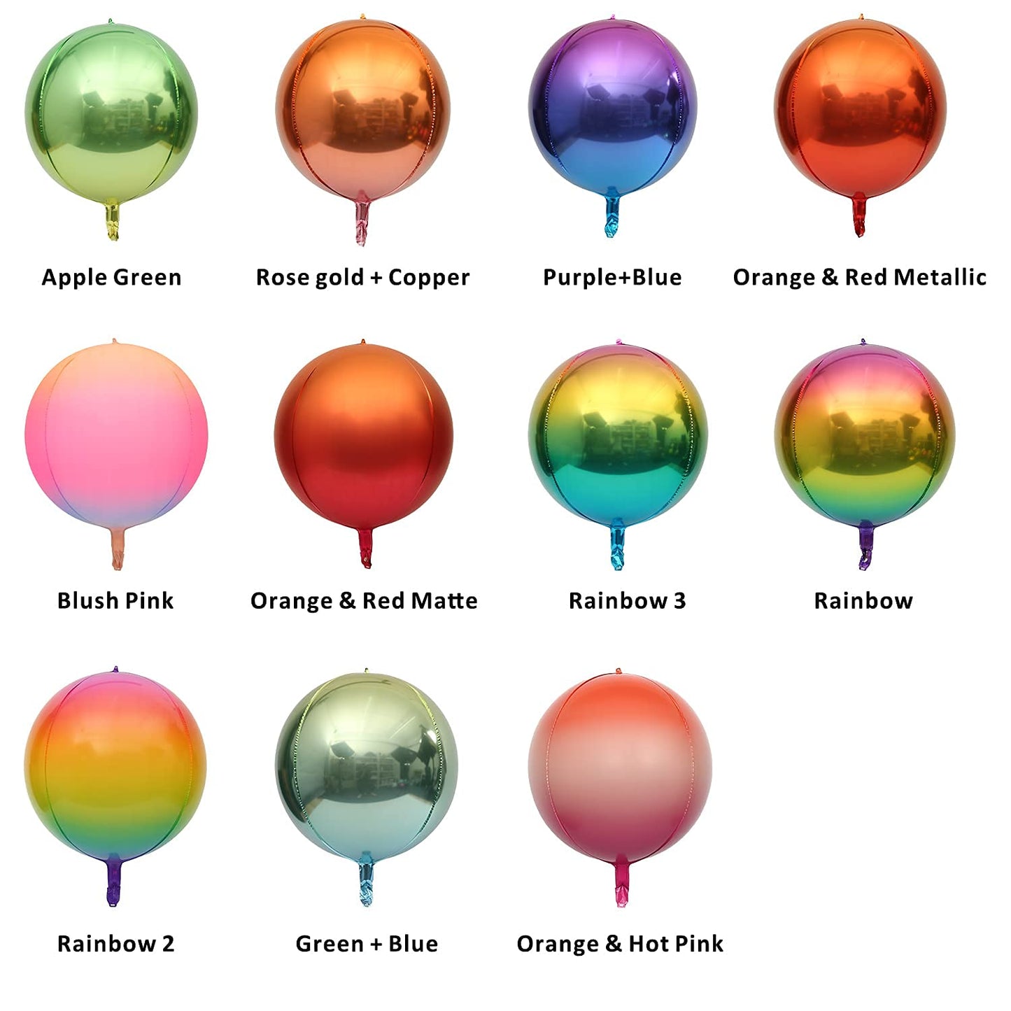 Eanjia 4D Ombre Foil Balloons Red & Blue Gradient