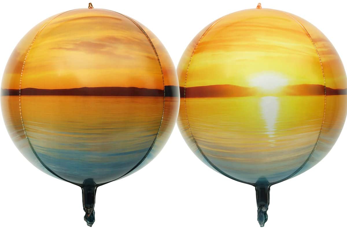 Set of 2 Planet Earth Globe Jumbo 16" Bubble Party Balloons (Sunrise)