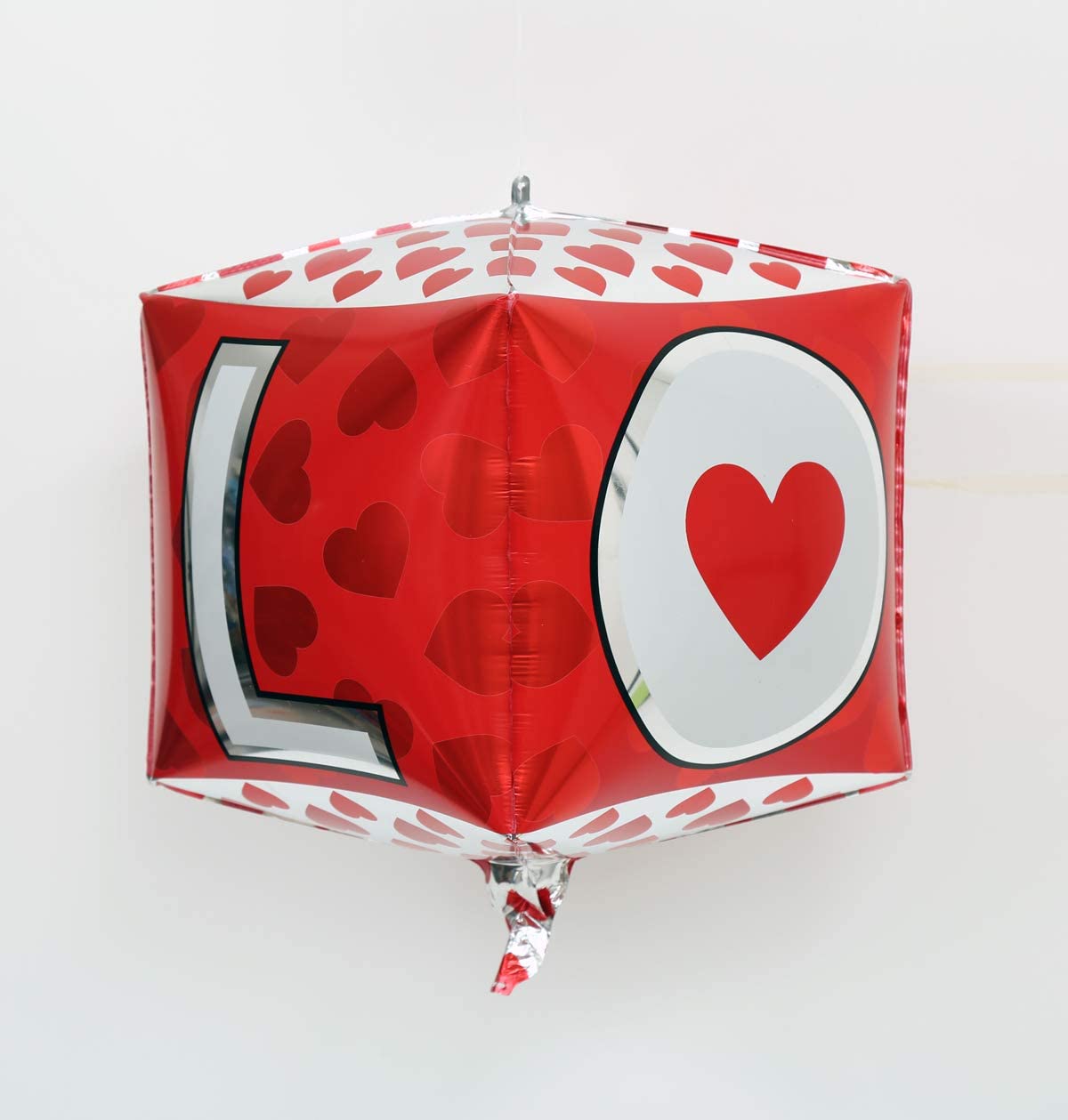 Eanjia 15" LOVE Letter Cube Foil Balloons Hangable Large Square Helium Balloons Aluminum Mylar Balloon 21st Birthday, Wedding Engagement Party Decorations Bridal Shower Baby Shower Decor (LOVE --CUBE)