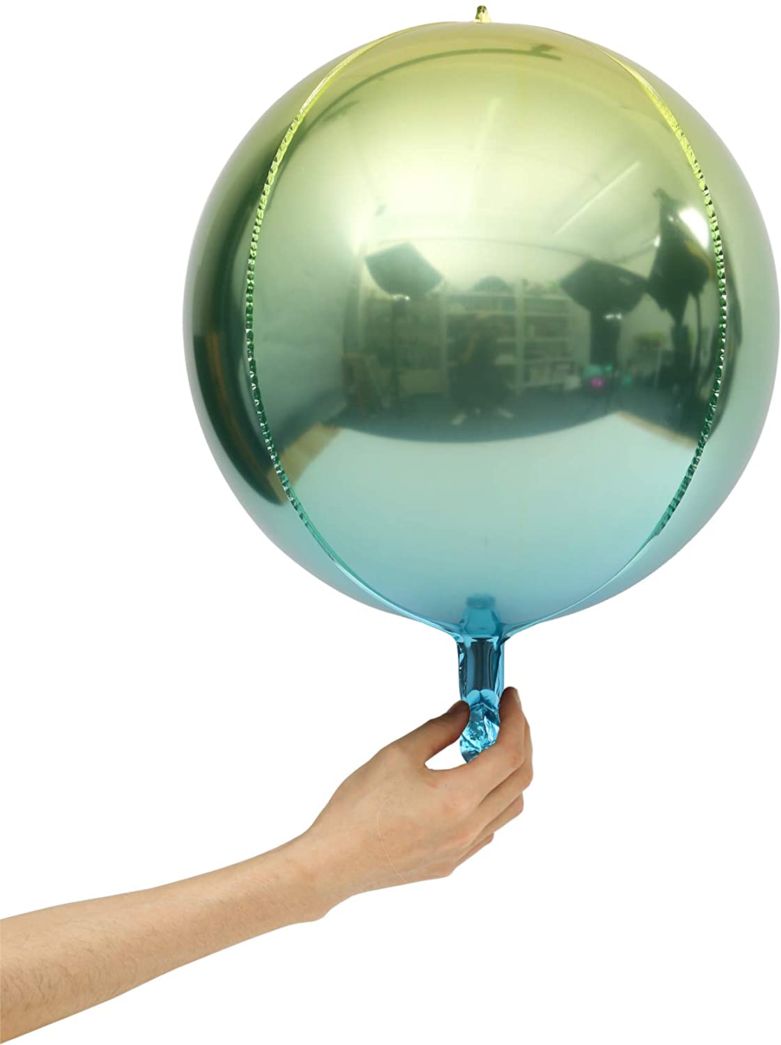 Eanjia 4D Ombre Foil Balloons Green & Blue Gradient