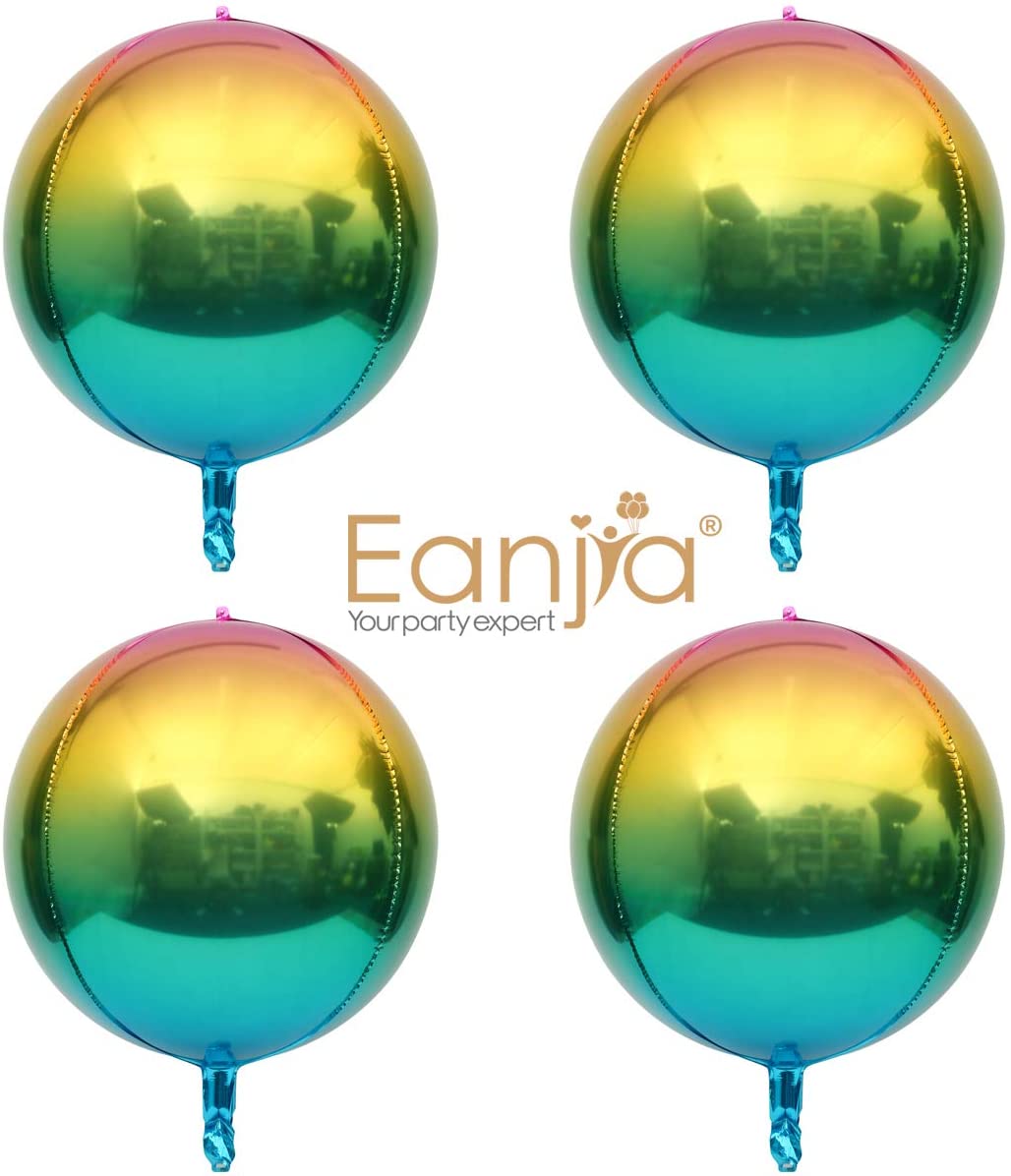 Eanjia  Gradient Ombre 4D Foil Balloons Rainbow 2