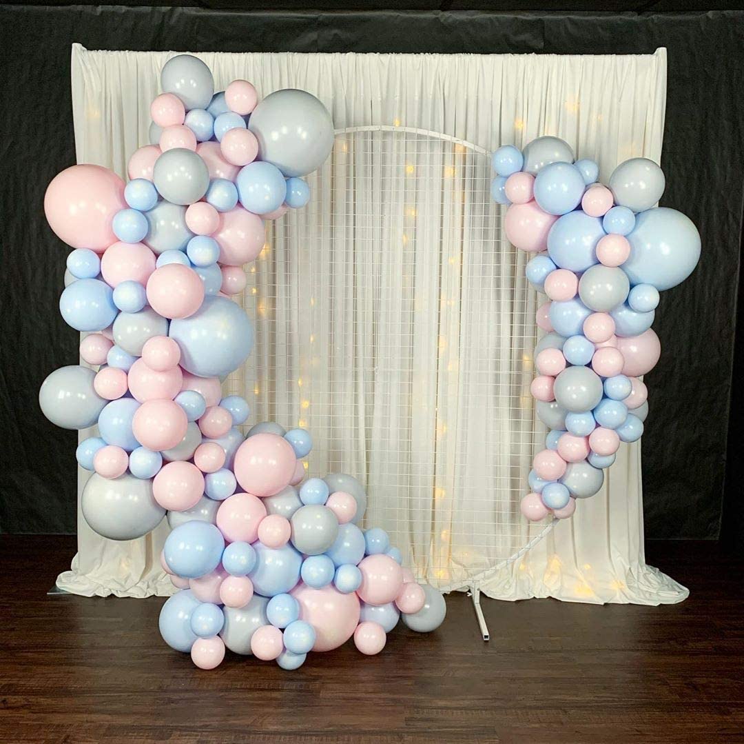 Eanjia Luxury Gender Reveal Garland Kit Pink & Blue 5" 10" 12"18" Pink Blue Double-Stuffed Latex Balloon for Baby Shower Birthday Party Backdrop Venue (Pink & Blue)