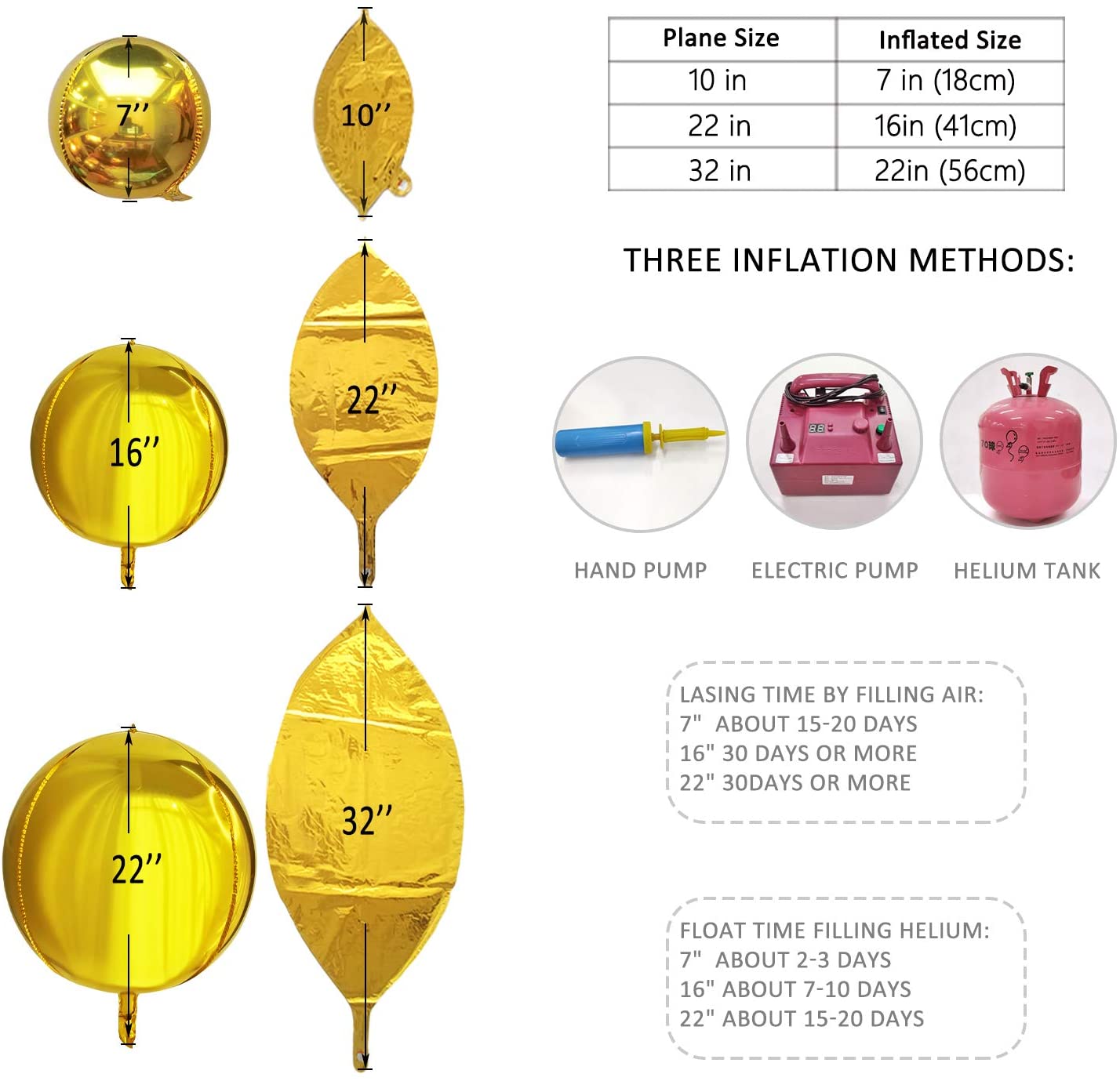 Eanjia 4D Ombre Foil Balloons Gold & Copper Gradient