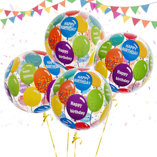 Eanjia Happy Birthday 4D Orb Foil Balloons Hangable (Orb-Happy Birthday I)