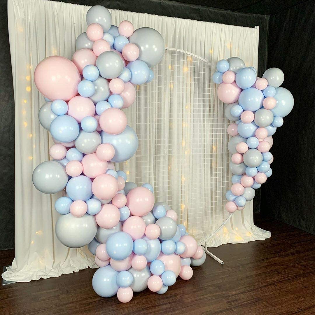 Eanjia Luxury Gender Reveal Garland Kit Pink & Blue 5" 10" 12"18" Pink Blue Double-Stuffed Latex Balloon for Baby Shower Birthday Party Backdrop Venue (Pink & Blue)