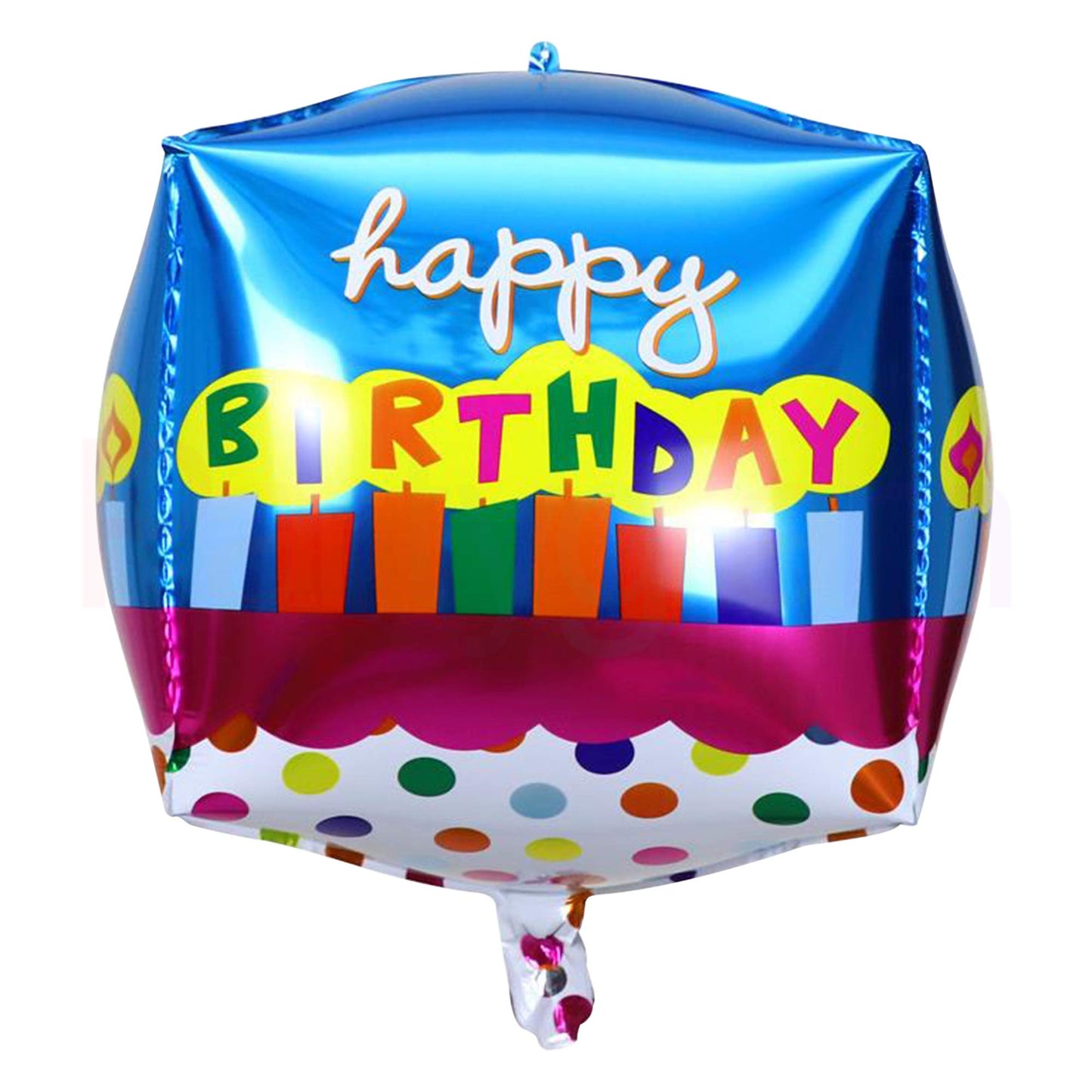 Eanjia Happy Birthday Cube Balloons 15inch 4D Cube Aluminium Foil Mylar Balloons for Birthday Party Decoration (Cube-Happy Birthday B)