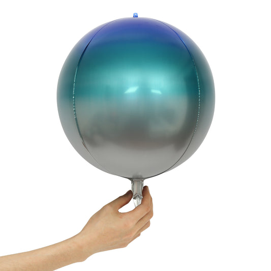 Eanjia 4D Ombre Foil Balloons Silver & Blue Gradient  Frozen Theme