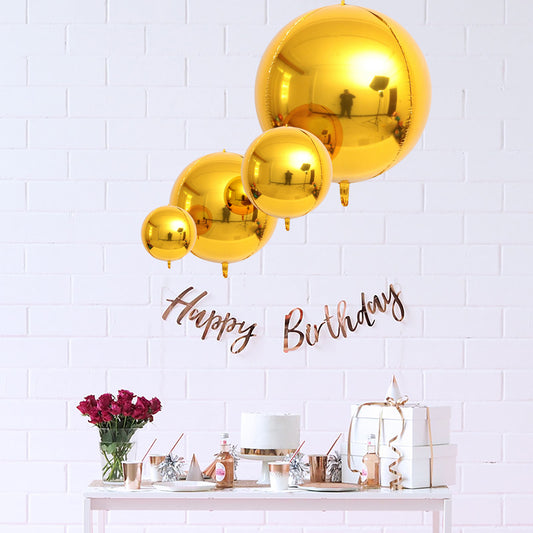 Eanjia Hangable 4D Orbz Foil Balloons 7" 14" 16" 22“ Gold