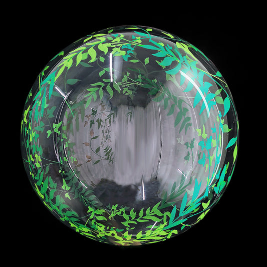 Eanjia  20 inchTropical Palm Green Leaf  Bubble Balloons