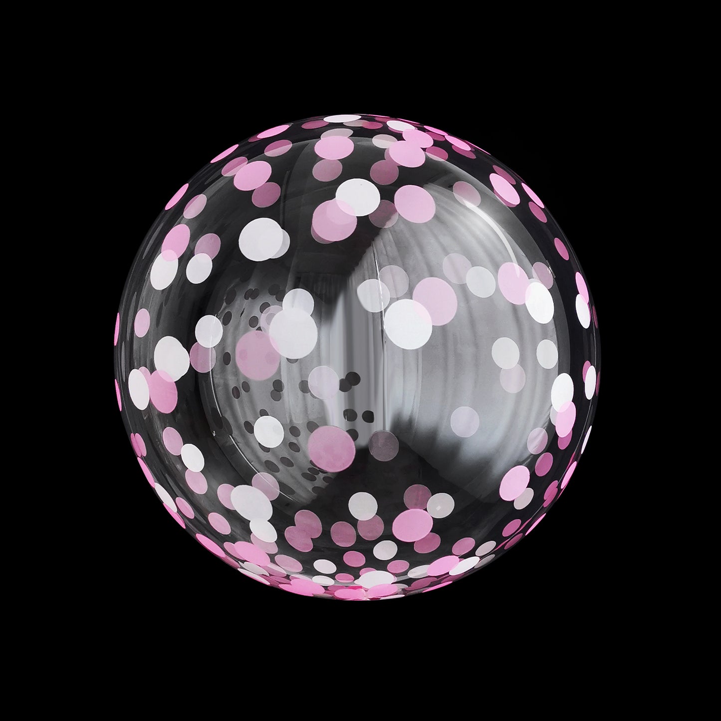 Eanjia 18inch Clear Pink Confetti Bubble Balloons