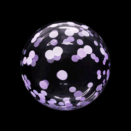 Eanjia 18inch Clear Purple Confetti Bubble Balloons