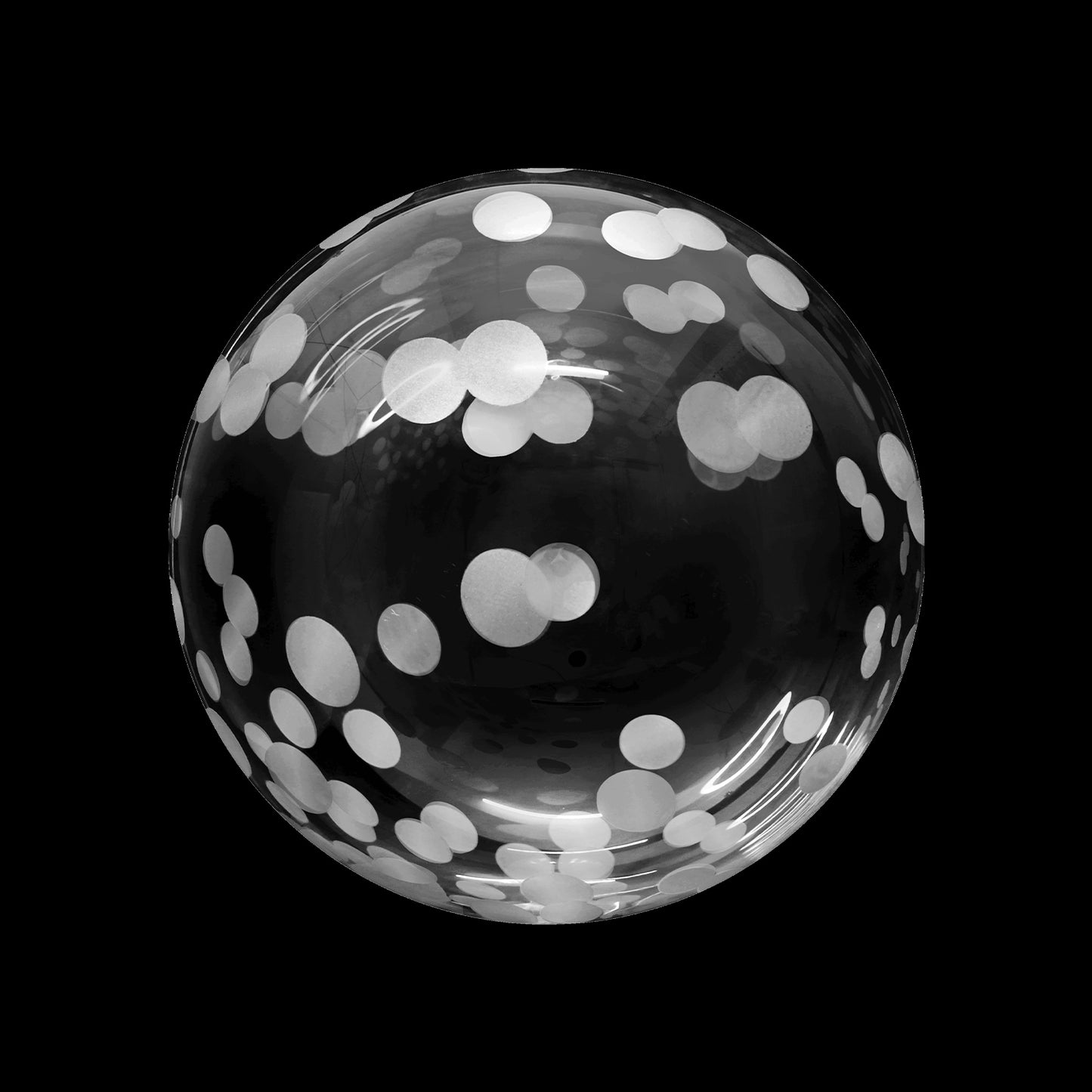 Eanjia 18inch Clear Silver  Confetti Bubble Balloons