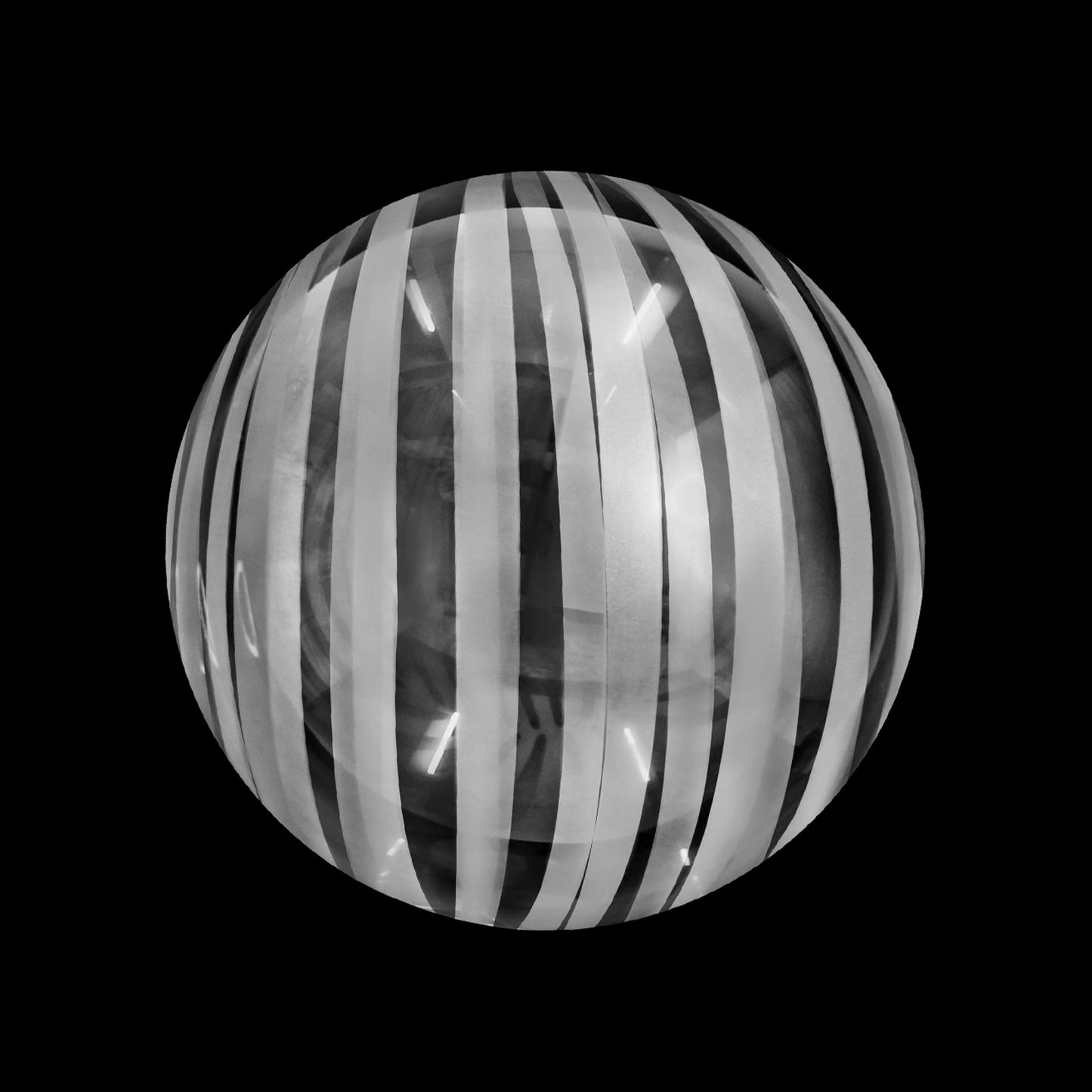 Eanjia 18inch Clear Silver Stripe Bubble Balloons