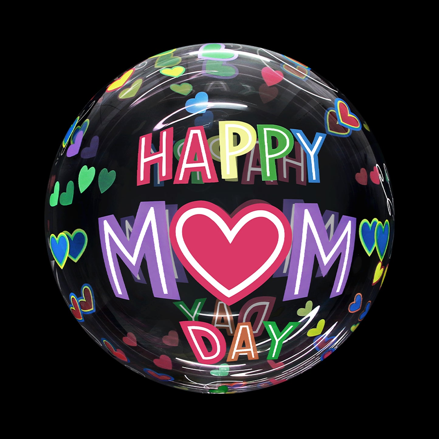 Eanjia  20 inch Happy Mother's Day Bubble Balloons