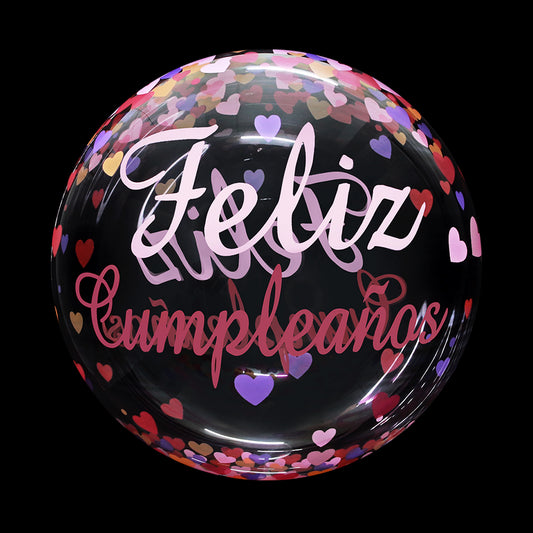 Eanjia  20 inch corazón feliz cumpleaños Globos de burbujas Bubble Balloons