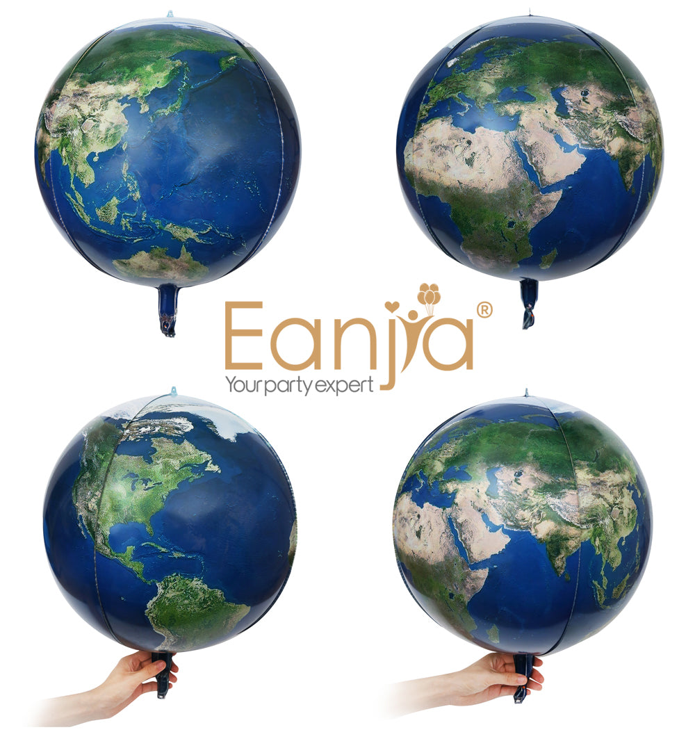 Eanjia 4D Orbz Foil Balloons Earth 16inch