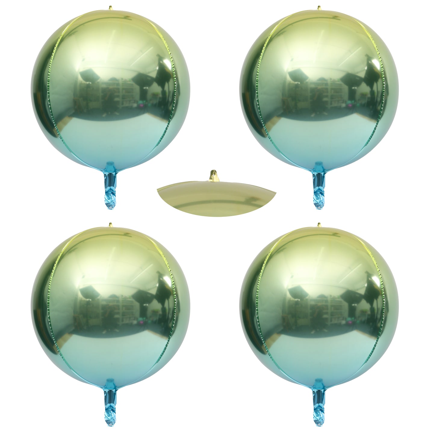 Eanjia 4D Ombre Foil Balloons Green & Blue Gradient