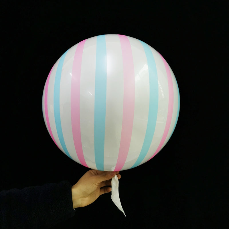 Eanjia 18inch Stripe Bubble Balloons Ball Shape,Long Lasting,Durable,Antioxidant Version Without Self-sealing valve