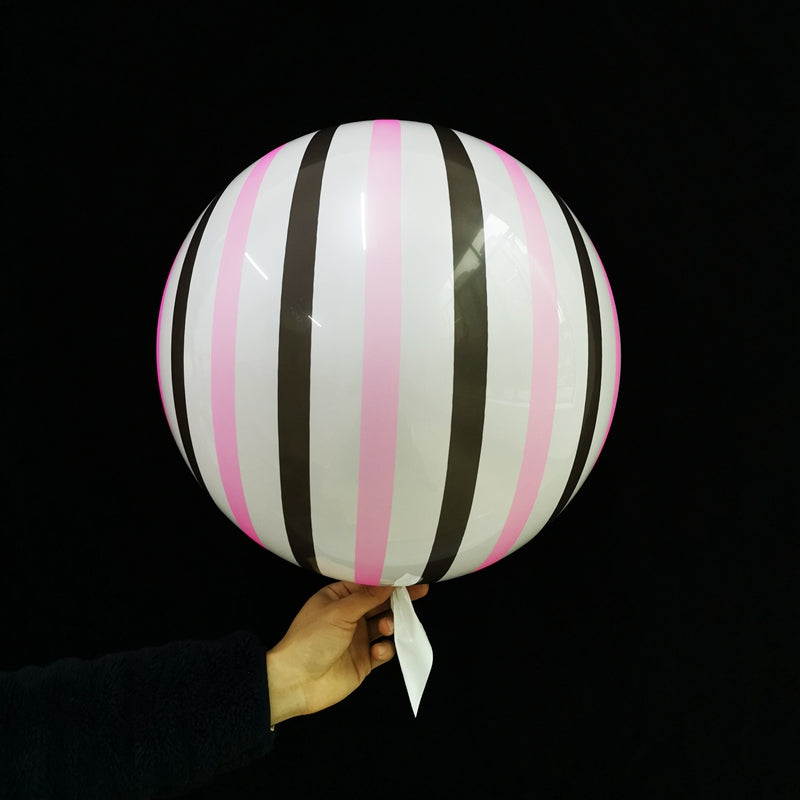 Eanjia 18inch Stripe Bubble Balloons Ball Shape,Long Lasting,Durable,Antioxidant Version Without Self-sealing valve