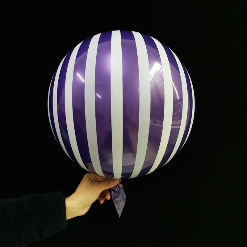 Eanjia 18inch Stripe Bubble Balloons Ball Shape,Long Lasting,Durable,Antioxidant Version Without Self-sealing valve