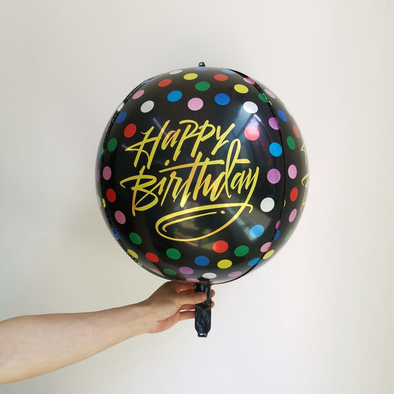 22inch Confetti Happy Birthday Orbz Foil Balloons