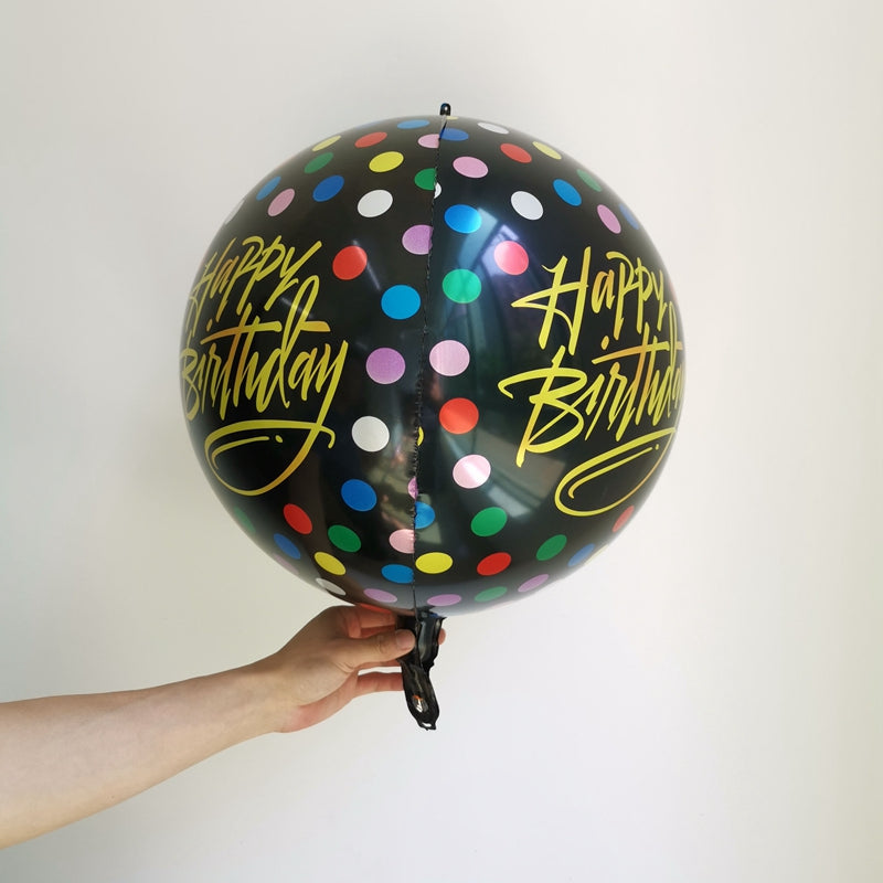 22inch Confetti Happy Birthday Orbz Foil Balloons