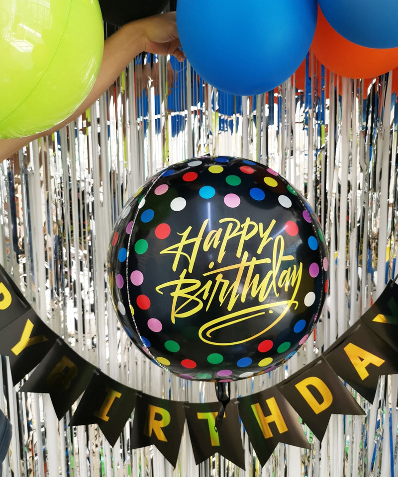 22inch Confetti Happy Birthday Orbz Foil Balloons