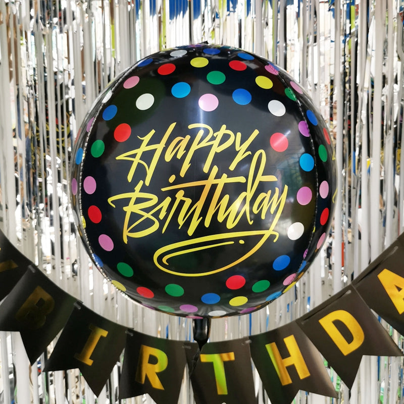 22inch Confetti Happy Birthday Orbz Foil Balloons