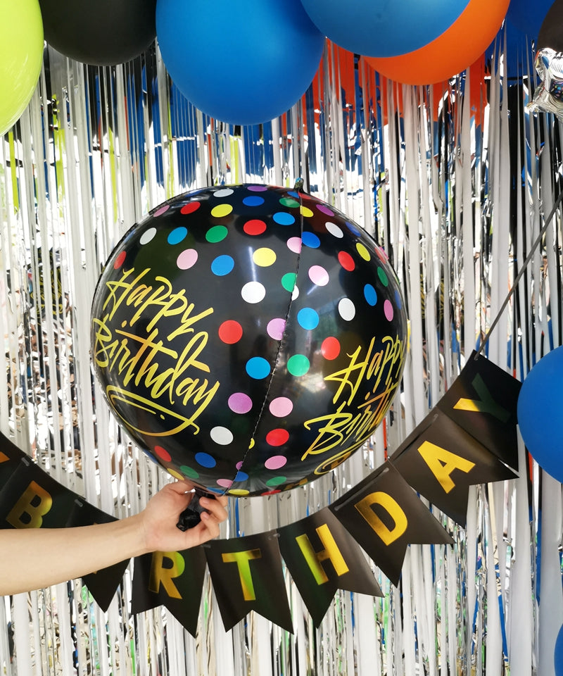 22inch Confetti Happy Birthday Orbz Foil Balloons