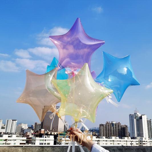 Eanjia Crystal Star Bubble Balloon 16inch / Self--sealing/ Blue,Pink,Red,Pink,Yellow,Purple,Green