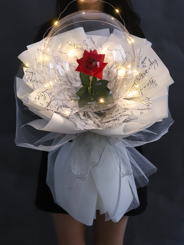 Bouquet Ballons Biodégradable Rose, Blanc & Or