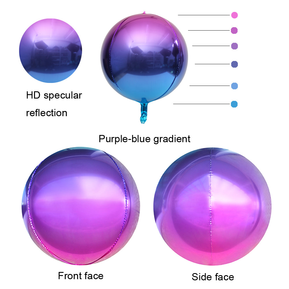 Eanjia 4D Ombre Foil Balloons Lightning Purple & Blue Gradient