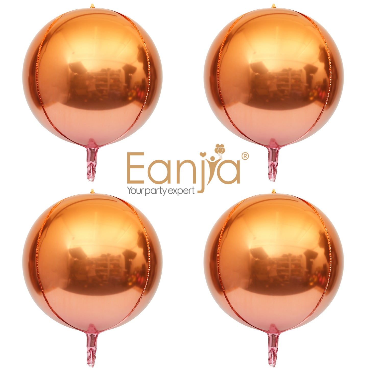 Eanjia 4D Ombre Foil Balloons Rose Gold Gradient