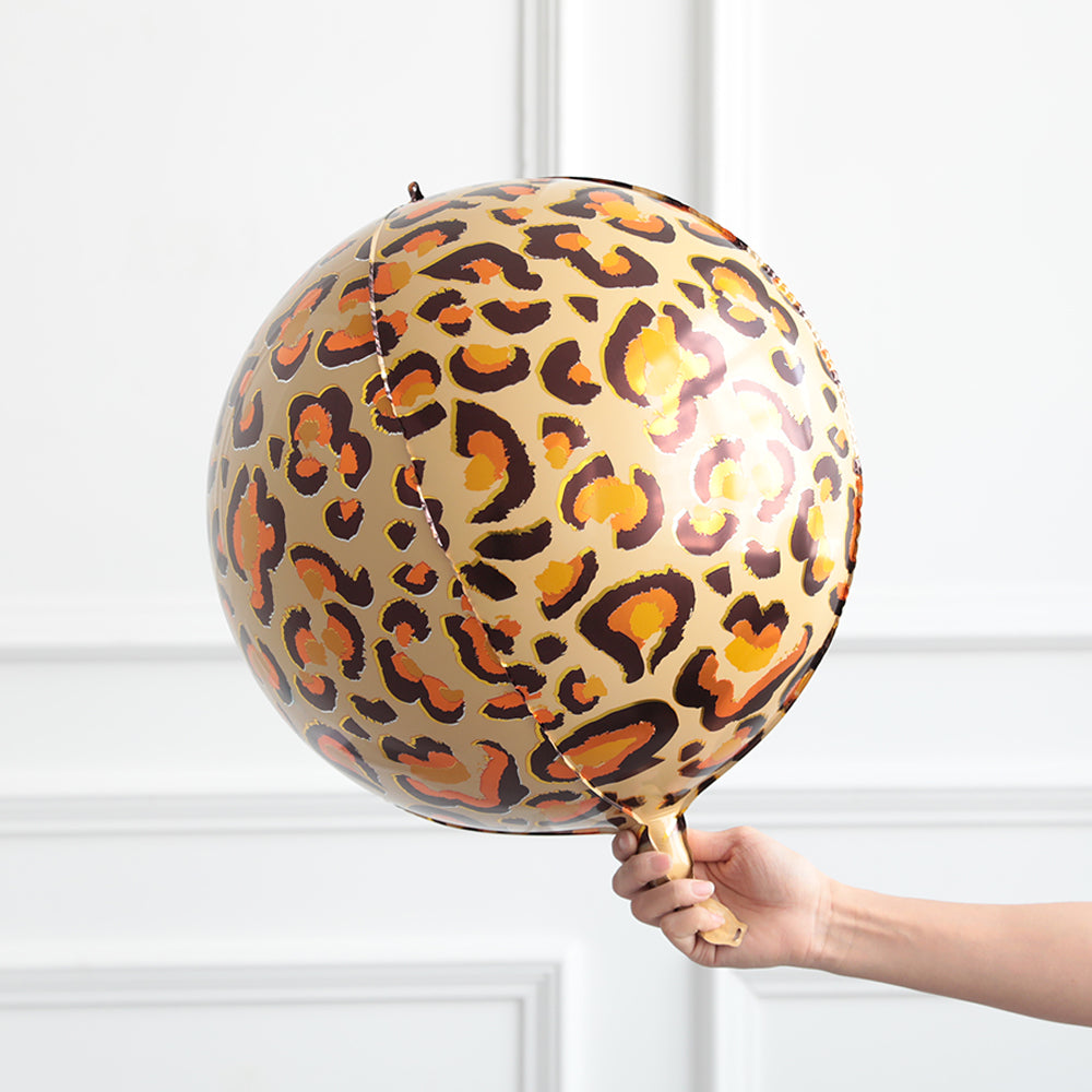 Eanjia 4D Animal Theme Orbz Foil Balloons 16inch leopard,zebra,tiger,snake,giraffe