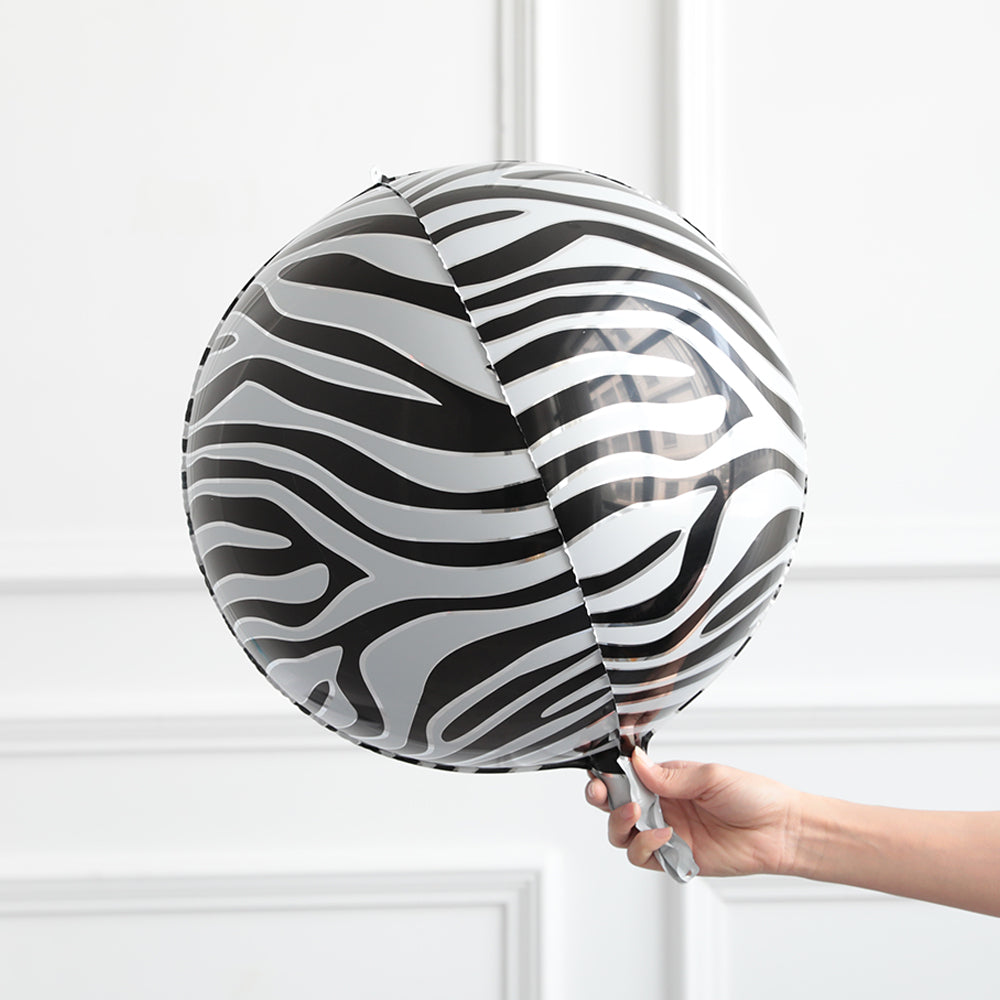 Eanjia 4D Animal Theme Orbz Foil Balloons 16inch leopard,zebra,tiger,snake,giraffe