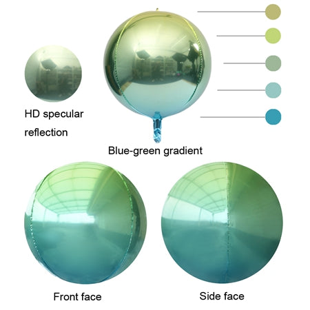 Eanjia 4D Ombre Foil Balloons Green & Blue Gradient