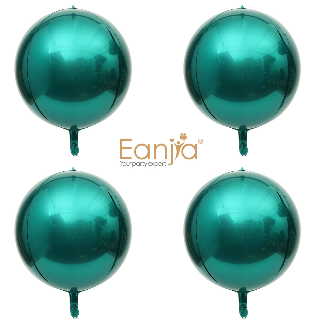 Eanjia Hangable 4D Orbz Foil Balloons 7" 14" 16" 22“ Forest Green