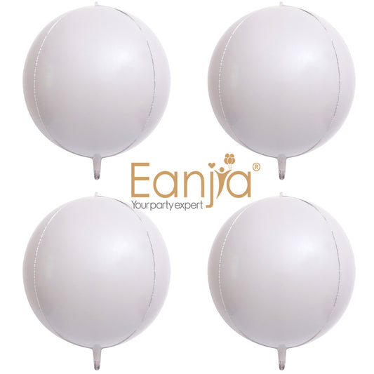 Eanjia Hangable 4D Orbz Foil Balloons 7" 14" 16" 22“ White