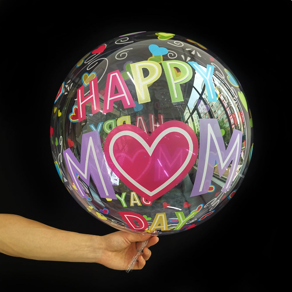 Eanjia  20 inch Happy Mother's Day Bubble Balloons